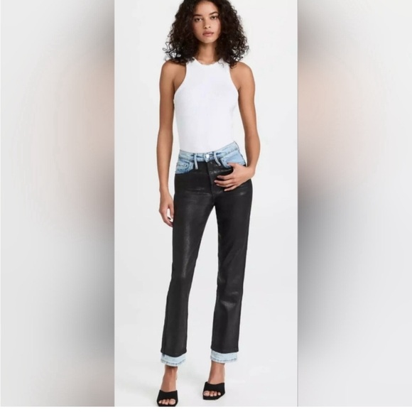 Frame Le Sylvie Slender Straight Faux Leather Jeans size 28 - Picture 1 of 5